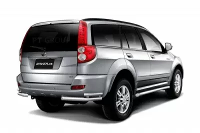 Защита заднего бампера двойная угловая O63/51 мм (НПС) GREAT WALL Hover H5 с 2011