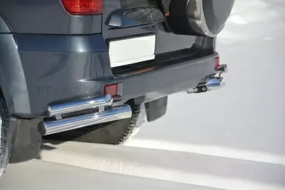 Защита заднего бампера двойная угловая O63/51мм (НПС) UAZ Patriot 2014- от Интернет-Магазина Autoboks.kz