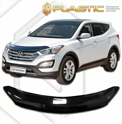 Мухобойка (дефлектор капота) для Hyundai Santa Fe 2012-2018 (арт. 2010010107819)