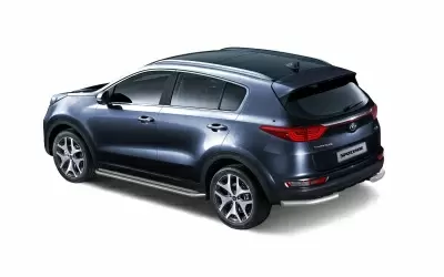 Защита порогов с алюм. площадкой O51мм (НПС) KIA Sportage с 2016 от интернет-магазина AUTOBOKS.kz. 