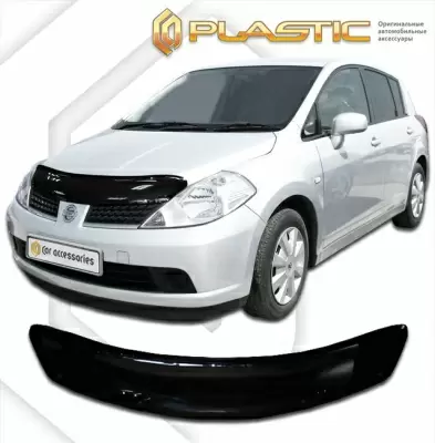 Мухобойка (дефлектор капота) для Nissan Tiida 2007-2014 (арт. 2010010104337)