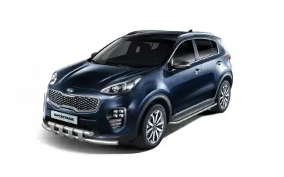 Защита порогов с алюм. площадкой O51мм (НПС) KIA Sportage с 2016