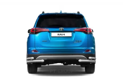 Защита заднего бампера двойная угловая O63/51мм (НПС) Toyota RAV4 2016-