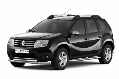 Защита порогов с алюминиевой площадкой O51 мм (НПС) Renault DUSTER с 2012 от интернет-магазина AUTOBOKS.kz. 
