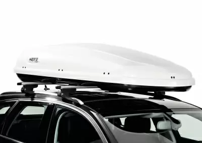 Автобокс Hapro Traxer 8.6 (530 л) белый глянцевый двустороннее от интернет-магазина AUTOBOKS.kz. 