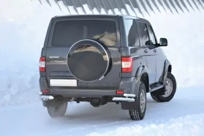 Защита заднего бампера двойная угловая O63/51мм (НПС) UAZ Patriot 2014- от Интернет-Магазина Autoboks.kz