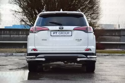 Защита заднего бампера двойная угловая O63/51мм (НПС) Toyota RAV4 2016- от Интернет-Магазина Autoboks.kz