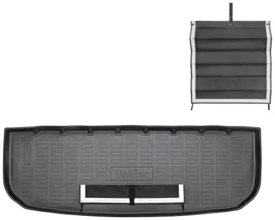 Коврики в багажное отделение с текстильным фартуком для Chery Tiggo 8L (2024) (7 мест, разложенный 3