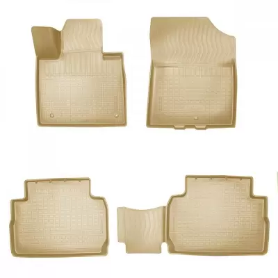 Коврики салонные для Hyundai Santa Fe (2018) (7 мест) (3 ряд) (бежевый)