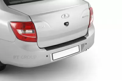 Накладка на задний бампер (ABS, черное тиснение) на LADA Granta с 2011 на автомобиль от Интернет-Магазина Autoboks.kz