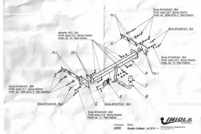 Фаркоп Imiola U/009 для Subaru Outback 2015+ от Интернет-Магазина Autoboks.kz
