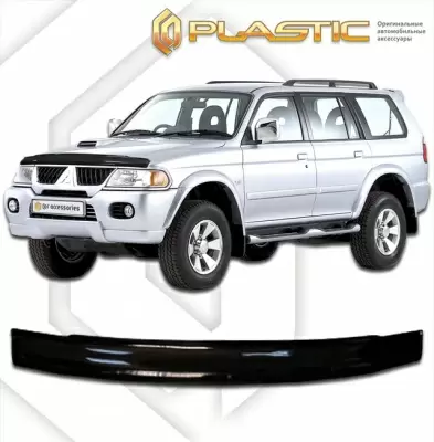 Мухобойка (дефлектор капота) для Mitsubishi Pajero Sport 1997-2008 (арт. 2010010103880)