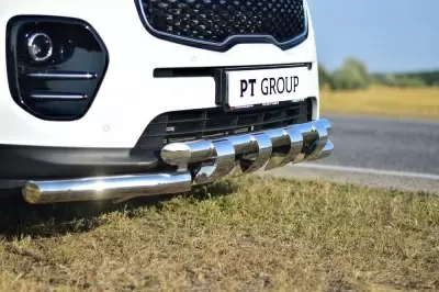 Защита переднего бампера двойная с зубьями O63/63мм (НПС) KIA Sportage 2016- от Интернет-Магазина Autoboks.kz
