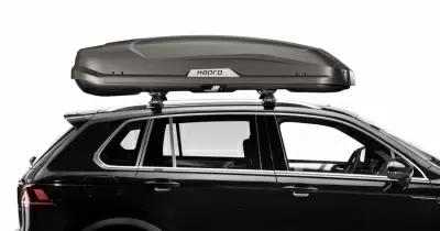 Автобокс Hapro Trivor 560 (560 л) черный матовый антрацит двустороннее от интернет-магазина AUTOBOKS.kz. 