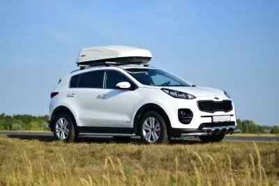 Защита переднего бампера двойная с зубьями O63/63мм (НПС) KIA Sportage 2016- от Интернет-Магазина Autoboks.kz