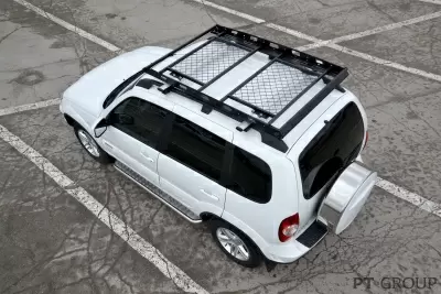 Багажник-корзина двухсекционная универсальная с основанием-решетка (ППК) 1630х1110мм под попереч от интернет-магазина AUTOBOKS.kz. 