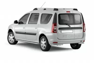 Защита порогов с алюминиевой площадкой O51 мм (НПС) LADA Largus c 2012 от интернет-магазина AUTOBOKS.kz. 