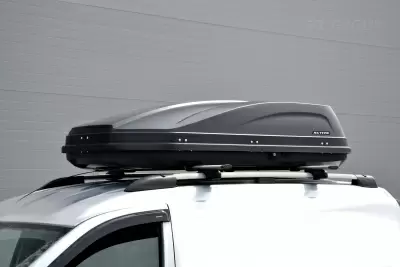 Автобокс на крышу PT-Group Аэродинамический "ACTIVE М" Черный ДВУСТОРОННЕЕ открывание от интернет-магазина AUTOBOKS.kz. 