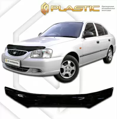 Мухобойка (дефлектор капота) для Hyundai Accent 1999-2008 (арт. 2010010102821)