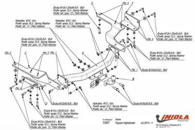 Фаркоп Imiola T/057 для Toyota Highlander 2014-2021 от Интернет-Магазина Autoboks.kz
