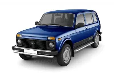 Защита порогов с алюминиевой площадкой O51 мм (НПС) LADA 4x4 2131 с 1995