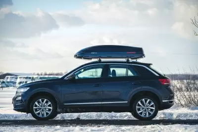 Автобокс Kamei Husky 330 черный глянцевый одностороннее от интернет-магазина AUTOBOKS.kz. 