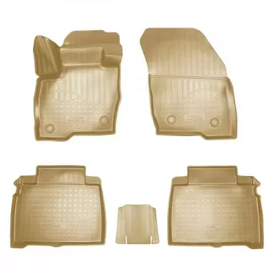 Коврики салонные для Ford Fusion (JU2) (2002-2008)\ Ford Fiesta (JH1/JD3) (2002-2008) (бежевый)
