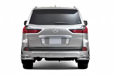 Защита заднего бампера двойная угловая 63/51 мм (НПС - нерж.) LEXUS 450D с 2015 от Интернет-Магазина Autoboks.kz