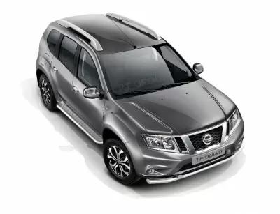 Защита порогов "Эстонец" с алюминиевой площадкой O51 мм (НПС) Nissan Terrano с 2014