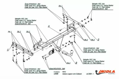 Фаркоп Imiola U/006 для Subaru Legacy Outback 2009-2015 от Интернет-Магазина Autoboks.kz