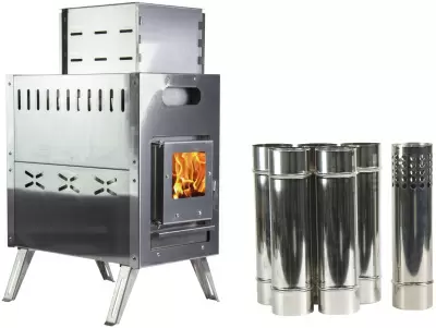 Мобильная походная баня Wild Land WL-IH-500-FY-FR-S0220 черный | печь + пол + накидка(дождевик)