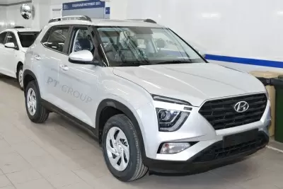 Рейлинги (Серебристый муар) на HYUNDAI Creta 2021+ от интернет-магазина AUTOBOKS.kz. 