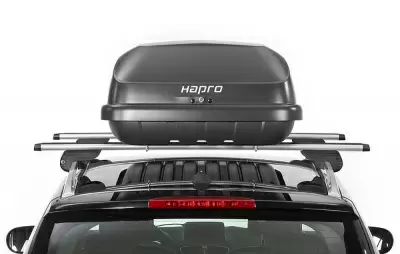 Автобокс Hapro Roady 350 (300 л) черный матовый одностороннее от интернет-магазина AUTOBOKS.kz. 