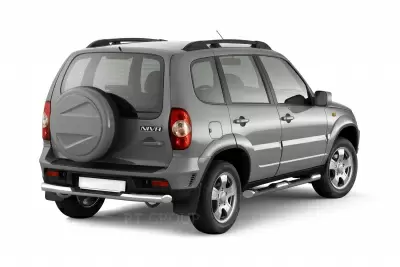 Защита порогов с накладками O76 мм (НПС) Chevrolet NIVA с 2009 от интернет-магазина AUTOBOKS.kz. 