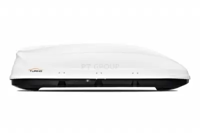 Автобокс на крышу Белый Turino 1 Аэродинамический 410л от интернет-магазина AUTOBOKS.kz. 