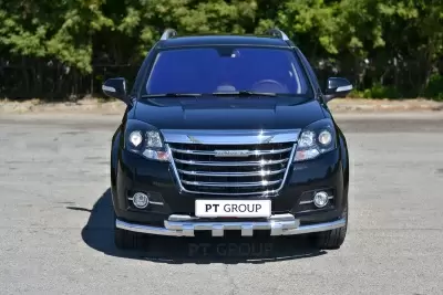 Защита переднего бампера двойная с зубьями O63/63 мм (НПС) Great Wall HOVER H3 с 2017 от Интернет-Магазина Autoboks.kz