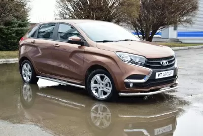 Защита порогов прямая O51 мм (НПС) LADA XRAY с 2016 от интернет-магазина AUTOBOKS.kz. 