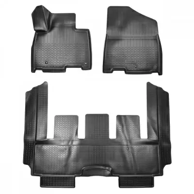 Коврики салонные для Kia Carnival IV 3D (2020) (1, 2 ряд 7-ми местная версия)