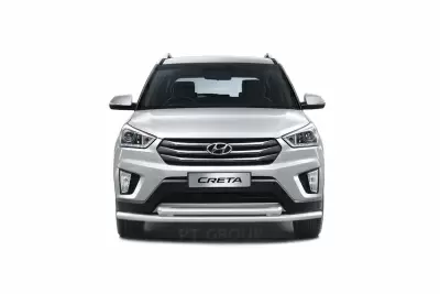 Защита переднего бампера двойная O63/63 мм (НПС - нерж.) Hyundai CRETA 2016 от Интернет-Магазина Autoboks.kz