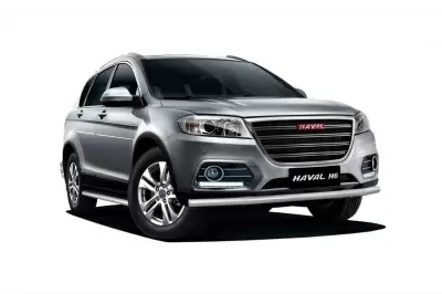 Защита переднего бампера одинарная 63 мм (НПС - нерж.) HAVAL H6 с 2014