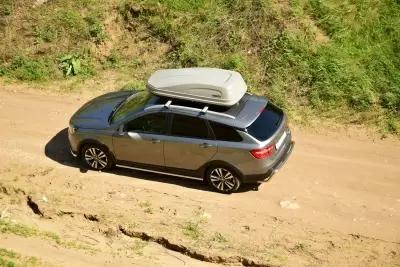 Автобокс на крышу PT-Group Аэродинамический "ACTIVE М" Серый ДВУСТОРОННЕЕ открывание от интернет-магазина AUTOBOKS.kz. 