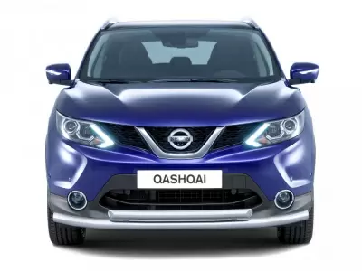 Защита переднего бампера двойная O63/51 мм (НПС) на Nissan QASHQAI с 2016