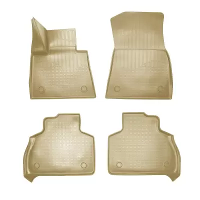 Коврики салонные для BMW X7 (G07) 3D (2018) (1 и 2 ряд 6-ти местной версии) (бежевый)