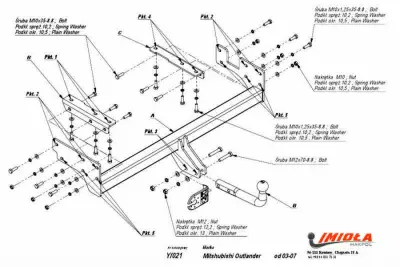 Фаркоп Imiola Y/021 для Mitsubishi Outlander 2003-2007 от Интернет-Магазина Autoboks.kz