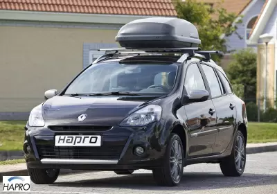 Автобокс Hapro Roady 350 (300 л) черный матовый одностороннее от интернет-магазина AUTOBOKS.kz. 