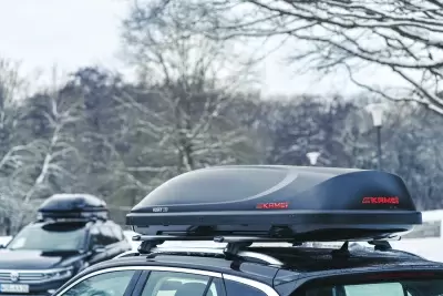 Автобокс Kamei Husky 330 черный матовый одностороннее от интернет-магазина AUTOBOKS.kz. 