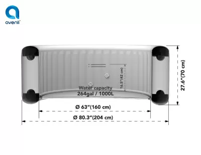 Бассейн джакузи Avenli Venice, 204x204x70см