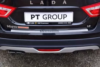 Накладка на задний бампер (НПС) LADA Vesta SW Cross с 2017 на автомобиль от Интернет-Магазина Autoboks.kz