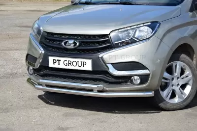 Защита переднего бампера двойная O51/51 мм (НПС) LADA XRAY с 2016 от Интернет-Магазина Autoboks.kz