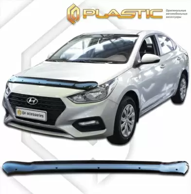 Мухобойка (дефлектор капота) для Hyundai Solaris 2017+ (арт. 2010010112622)